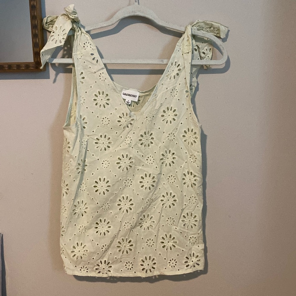 NWT green eyelet tank